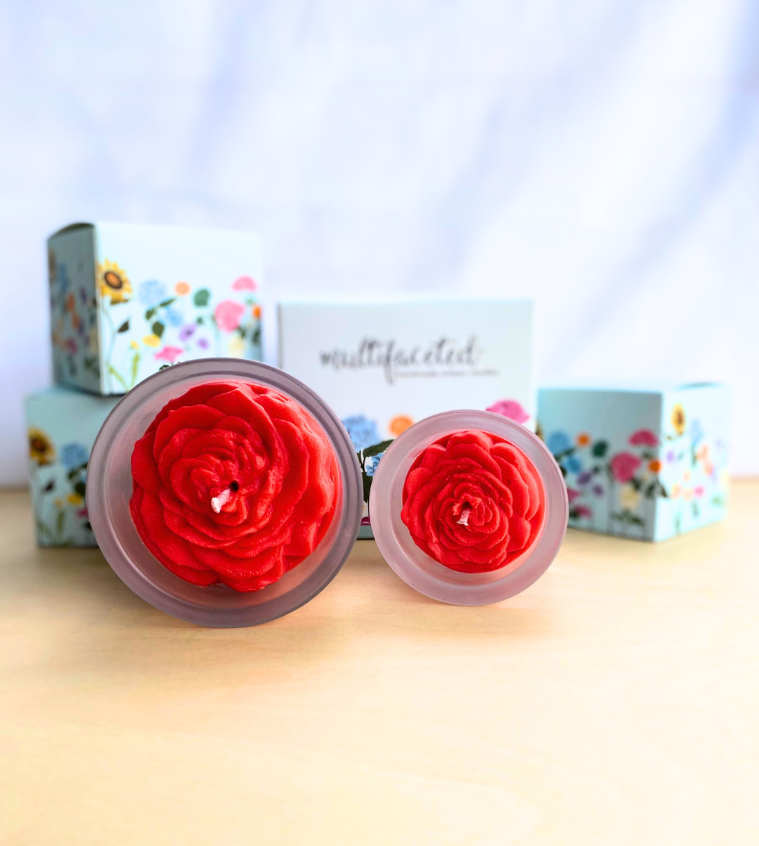 Rose Flower Top Candle - Eco-Friendly