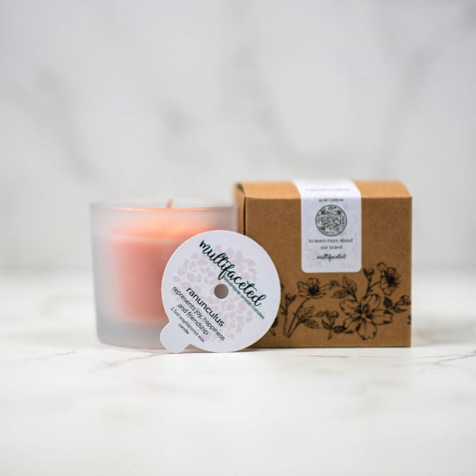Ranunculus Flower Top Candle - Eco-Friendly