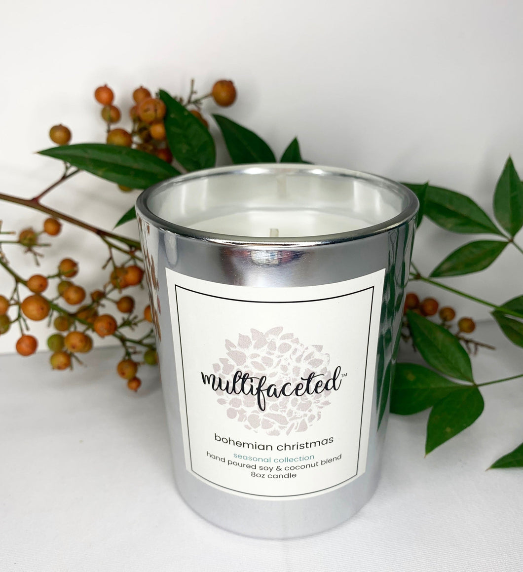 Bohemian Christmas Scent Candle - Eco-Friendly 8 oz.
