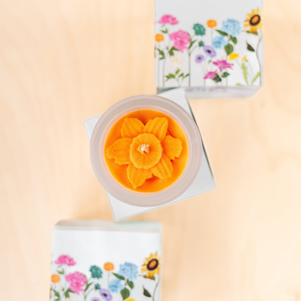 Daffodil Flower Candle