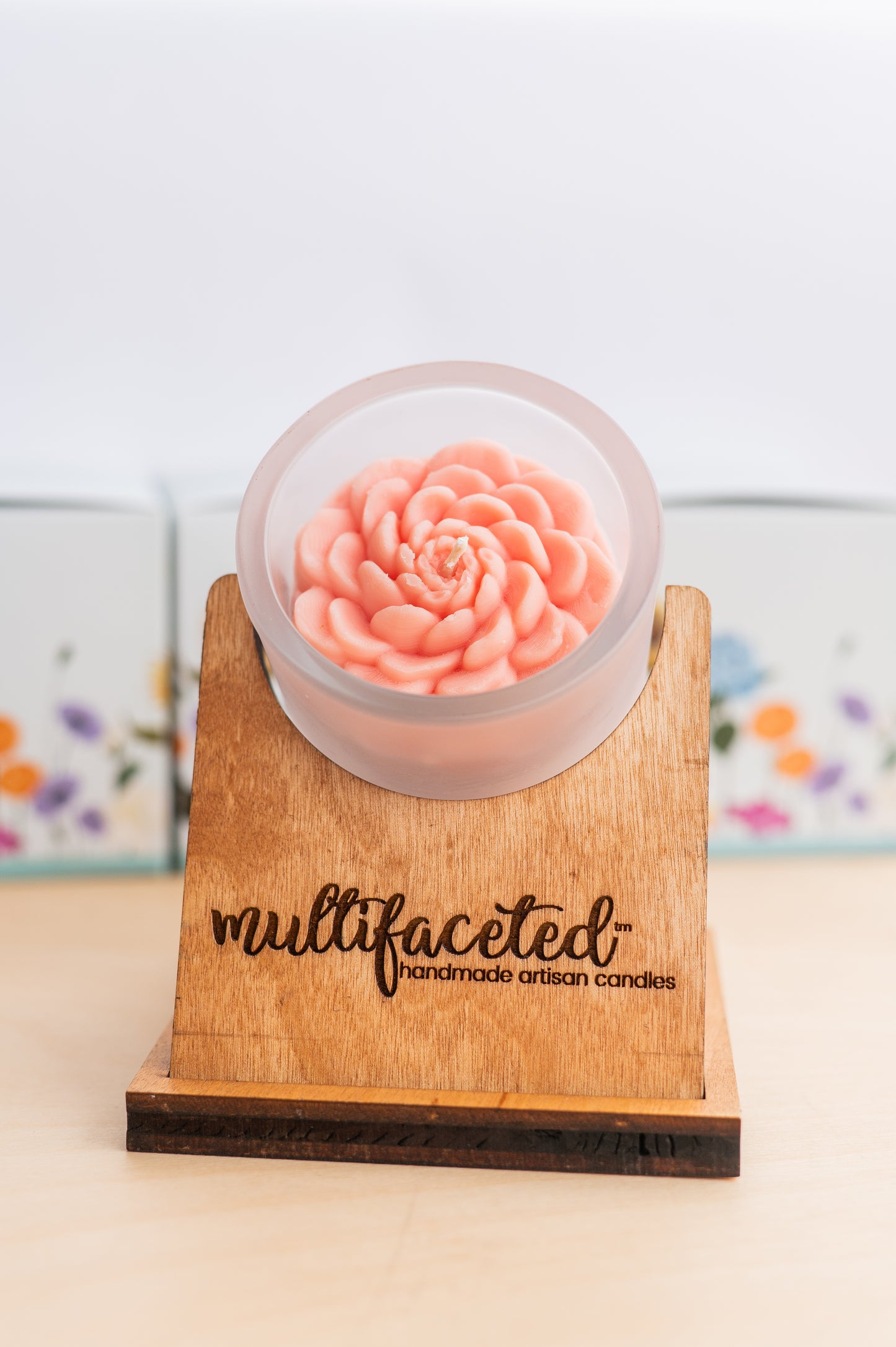 Ranunculus Flower Top Candle - Eco-Friendly