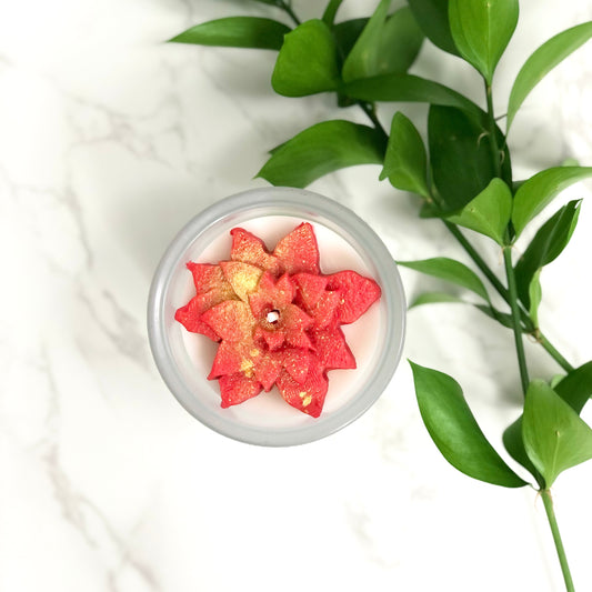 Christmas Poinsettia Candle