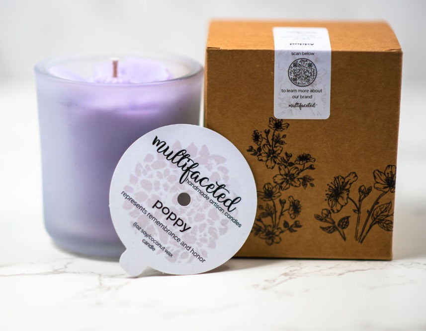 Poppy Flower Top Candle - Eco-Friendly